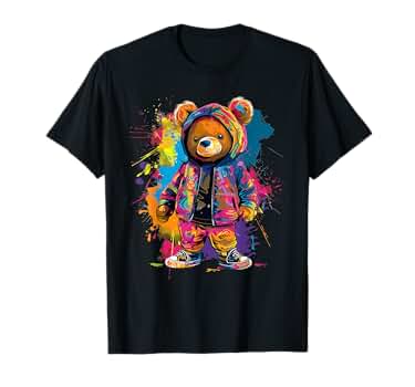 Tシャツ・カットソー [MARRON EDITION] Teddy Bear T-Shirt Amazon.com: Colorful Teddy Bear Men Women Kids T-Shirt